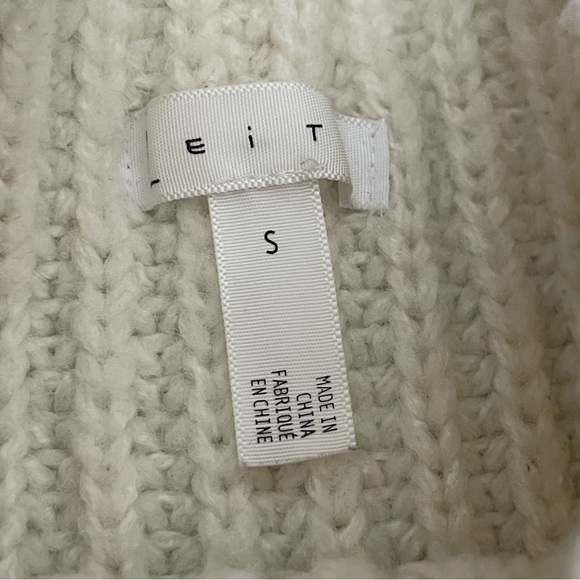 Leith Women's Ivory Chunky Ribbed Knit Mock Neck Pullover Sweater - Picture 6 of 11